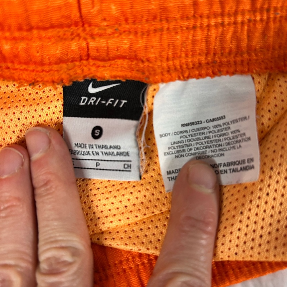 Nike Orange mens  Mesh Athletic Shorts Swoosh Logo Lightweight Training Gym s - Picture 4 of 6